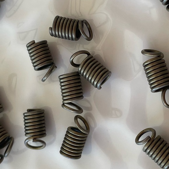 35 Metal Coil Cord Ends, Findings,in Antique Brass Tone for Jewelry Craft Making - Picture 6 of 6